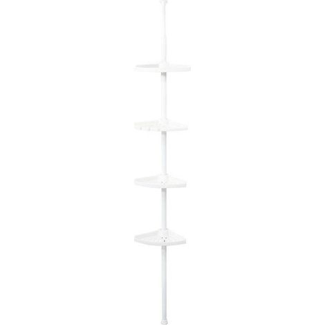 Compactor Free - Barre d'angle de douche, tablettes modulables, acier laqué / plastique, blanc RAN2765 (1/5)