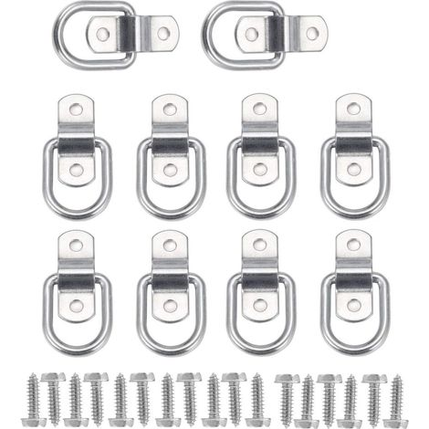 10Pcs D Anneau D'arrimage Anneau D'ancrage de Charge Ancrage de Remorque Anneau D'arrimage Forgé Avec 20 Pièces Vis Pour Sécuriser la Charge Dans le Camion Remorque (1/5)