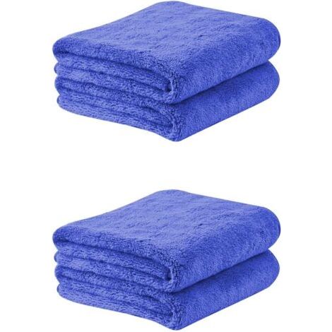 4pcs Tissu microfibur convivial avec des chiffons de polissage sans peluchoires extrêmement absorbants et doux pour le soin de la voiture et de la moto - Microfibuers de voiture - 30 x 30 cm (1/5)