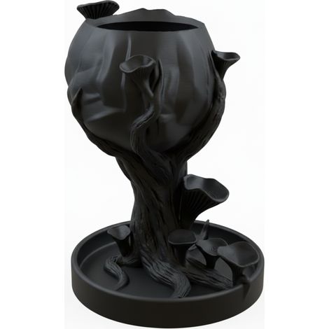 Pot de fleurs décoratif noir en forme de champignon, design moderne (1/3)