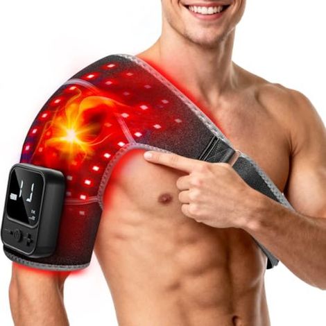 Beyamis Appareil de massage chauffant à lumière rouge pour les épaules et la nuque, avec bande chauffante électrique. (1/5)