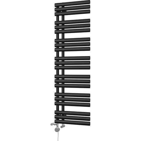 Percival - Black Dual Fuel Towel Rail H1592mm x W500mm Thermostatic (1/3)