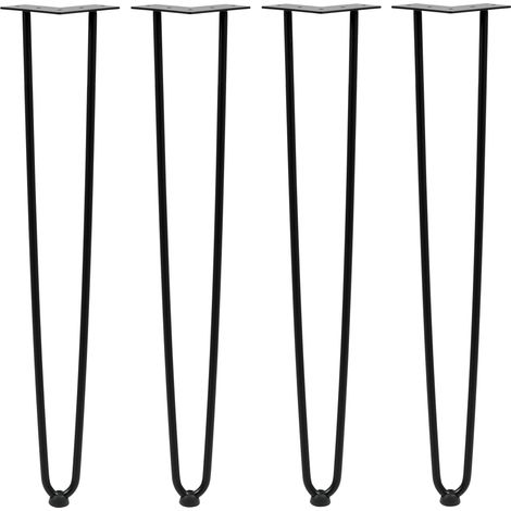 Zelsius 4er Set Hairpin Legs, 71 cm, schwarz, 2 Streben Tischbeine