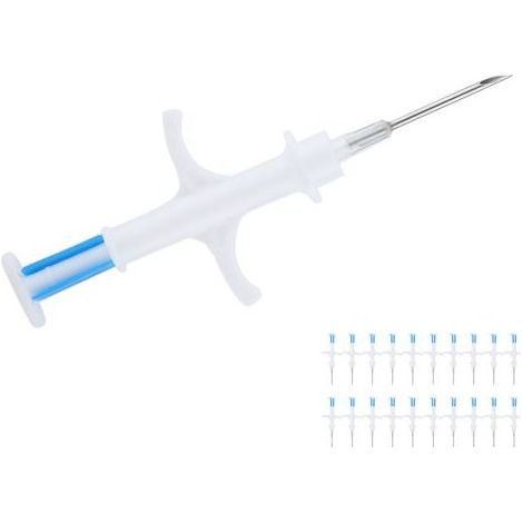 20 implants RFID pour chiens et chats, micropuces électroniques d'identification vétérinaire avec injecteur (1.4x8mm) pour animaux domestiques et bétail (1/5)