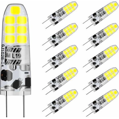 Ampoule LED FlkwoH G4 Blanc froid 6000K, équivalent 3W G4 20W halogène, non dimmable, paquet de 10 [Classe énergétique F] (1/5)