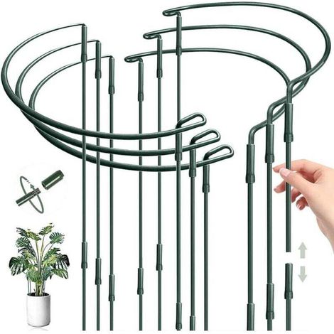 Tuteur Demi Cercle, 6PCS 25 60CM Tuteur Demi Rond, Tuteur Cercle, Demi Rond Supports de Plantes Réglable, Anneau Support de Jardin (1/4)