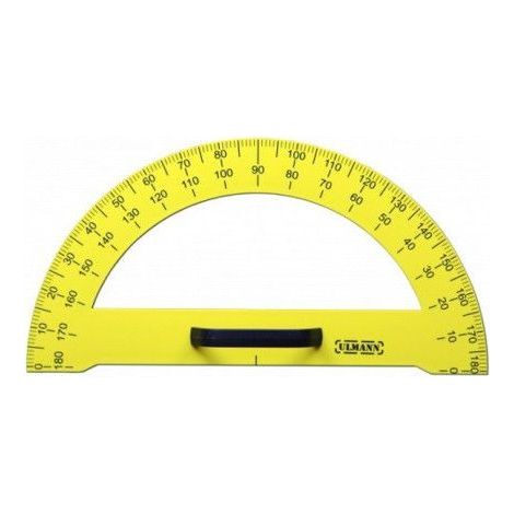 Rapporteur plastique - ULMANN - 180Degres - 35 cm - Jaune - Poignée ergonomique
