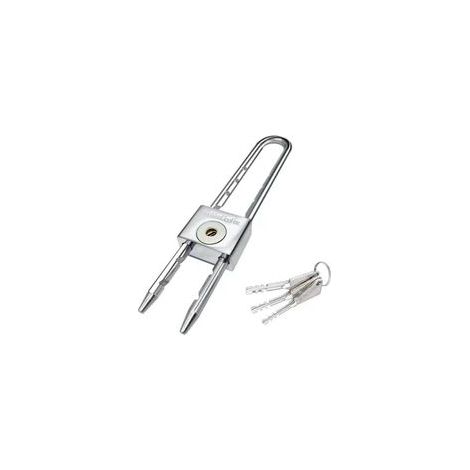 Cadenas à anse longue 200mm – Acier laminé chromé résistant à la corrosion – 4 clés uniques – Sécurise portes, armoires, hangars (1/5)