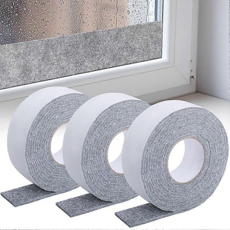 Packung mit 3 Rollen kondenswasserabsorbierendem Klebeband für Fenster, 4,1 m x 3 cm, 4,5 mm dick. (1/5)