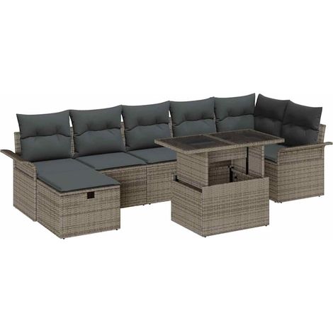 Maison Exclusive - Garten-Sofa-Set mit Kissen mit Speicher 8 pcs