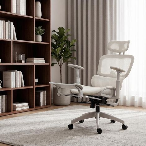 Silla de escritorio ergonómica de malla, silla de escritorio ajustable, sillones 3D, reposacabezas ajustable (solo con 1 silla de escritorio) (1/5)