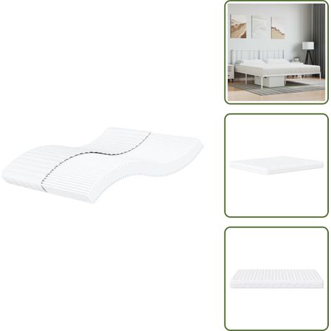 The Living Store Materasso in Schiuma Bianco 160x220 cm Durezza H2 H3 - Schiuma PU
