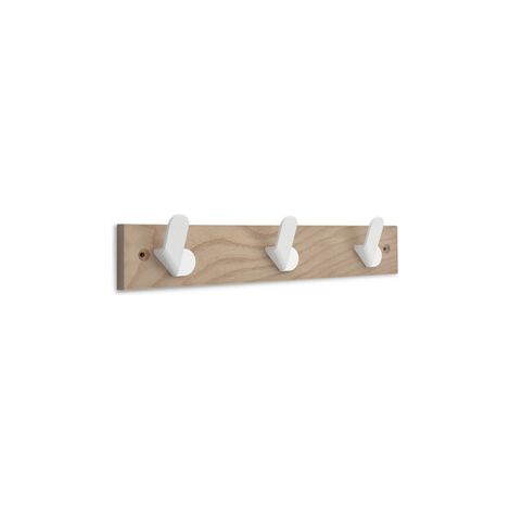 Appendiabiti in Legno Inofix 3 Posti Bianco