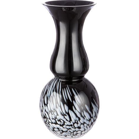 Vase Noir Blanc - Vase de décoration Moderne Objet en Verre Vase de Fleurs Fait Main en Verre coloré - Hauteur 36,5 cm (1/2)