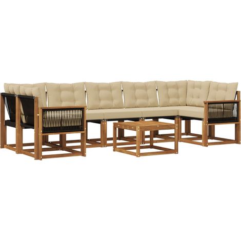 Ensemble de canapés d'extérieur 8 pcs Naturel et Beige vidaXL