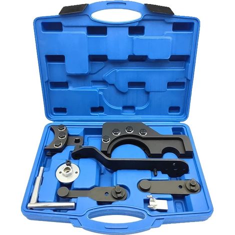 Kit de herramientas para la sincronización del motor, de acero, dimensiones 40 x 30 x 10 cm, apto para Transporter T5 y Touareg 2.5TDI PD, incluye herramientas de bloqueo del árbol de levas. (1/5)