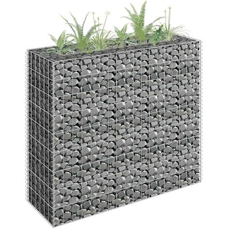 vidaXL Gabion Raised Bed Galvanised Steel 90x30x90 cm