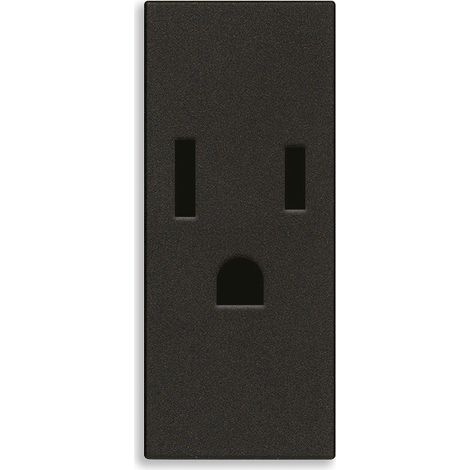 VIMAR - 30242.G SICURY Enchufe de 2 polos + terminales de 15 A para EE. UU., negro