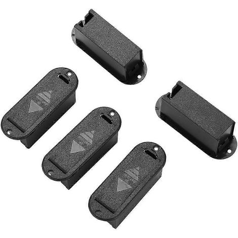 Boîtier pour pile 9V à montage plat (lot de 5), compatible avec les micros actifs de guitare et de basse, design discret en ABS, remplacement facile des piles. (1/5)