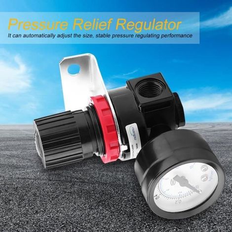 Régulateur de Pression d'Air - AR2000 - Aluminium - Commande Pneumatique - Manomètre (1/4)