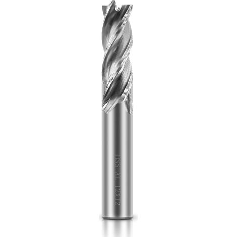 forets à 4 cannelures - 12 mm Fraise en Bout- Ensemble de forets à tige droite HSS CNC pour perceuse - Ensemble d'outils pour bois, aluminium, acier et titane (1/5)