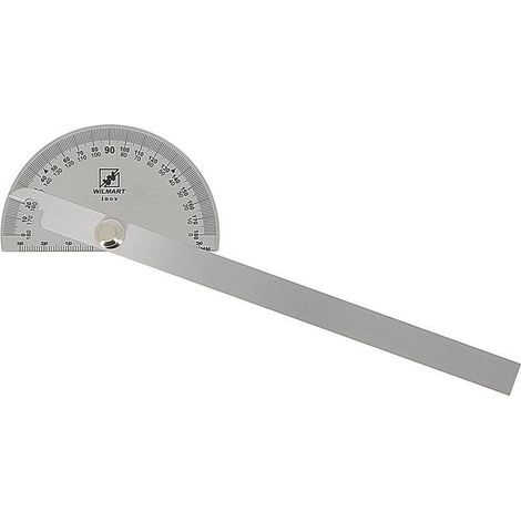 Rapporteur d'angle inox 170 mm avec règle non graduée - Wilmart