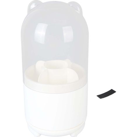Porte-pinceaux de maquillage avec couvercle, organiseur rotatif blanc pour cosmétiques, rangement étanche à la poussière pour bureau (1/5)