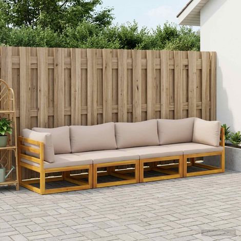 vidaXL Sofa Set 4 pcs Natural Solid Acacia Wood (1/5)