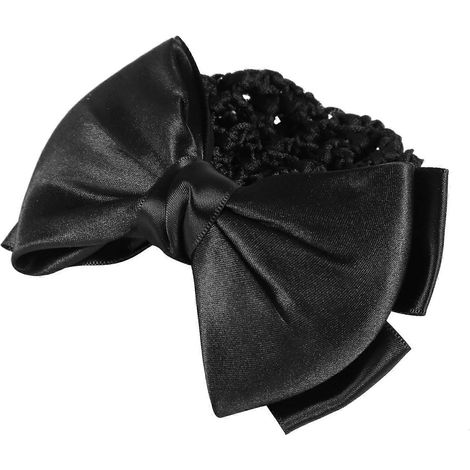 Schwarzer Haarknoten mit Schleife, Haarnetz-Haarspange, elegante Haarknotenabdeckung, Haaraccessoire für Damen (1/5)