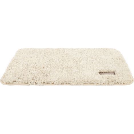 Tapis de sol berbère en polaire absorbante et antidérapante, beige, 50 x 80 cm, idéal pour salle de bain et entrée. (1/5)