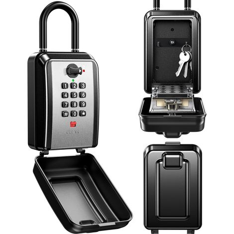 Boite a Clefs Securisee Exterieur avec Anse, Boite à Clé avec Code à Combinaison 12 Chiffres, Grande Capacité (1/5)