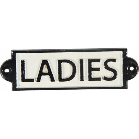 Panneau rétro en fonte pour toilettes pour femmes