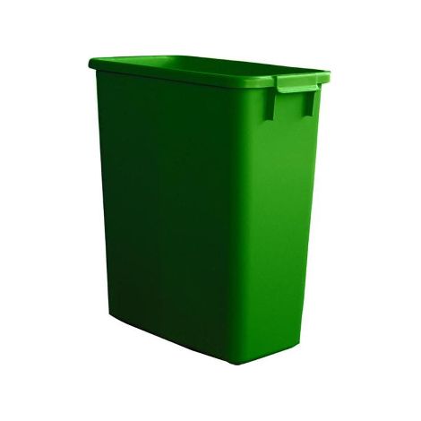 Poubelle de tri rectangulaire 60 Litres verte sans couvercle (1/7)