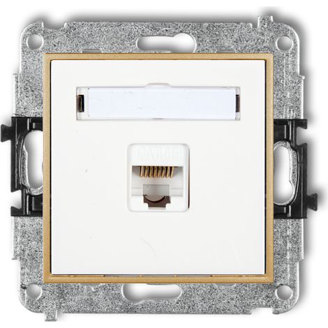 1x toma de internet sin marco Karlik mini color blanco/dorado (1/2)