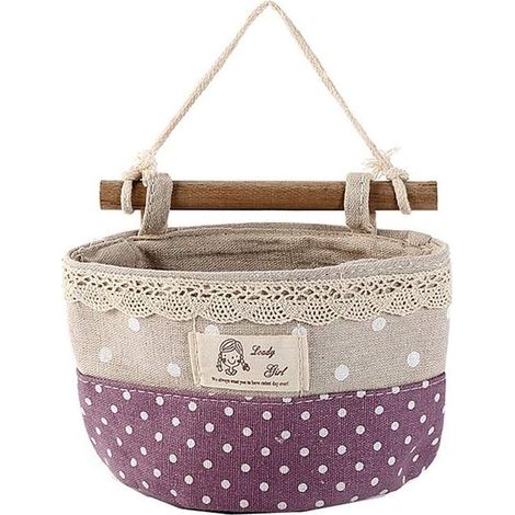 Organizer suspended Organizer of bag of storage for bedroom bedroom Organizer suspended Organizer of door of bathroom Shelf suspended Fabric (Violet)- (1/5)