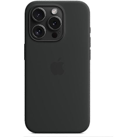 Coque en silicone pour iPhone 15 Pro avec MagSafe - Fine, antichoc et protectrice, noire