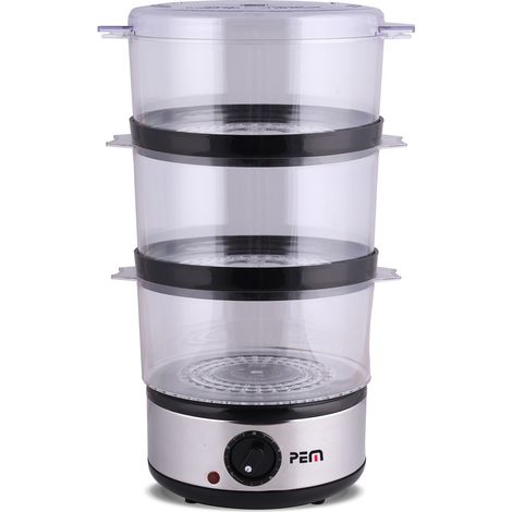Cuiseur vapeur en inox 3 étages Capacité 6L - PEM FS-212
