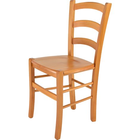 Tommychairs - Sedia modello Venice per cucina bar e sala da pranzo, robusta struttura in legno di faggio color miele e seduta in legno (1/5)