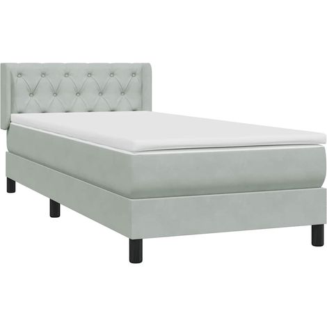 Maison Exclusive - Boxspringbett mit Matratze Hellgrau 80x220 cm