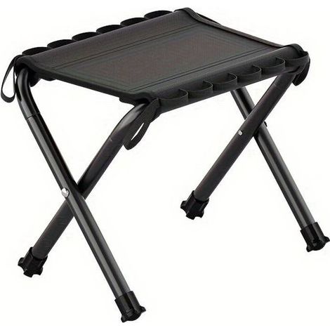 1 tabouret pliant, chaise de camping portable, siège antidérapant imperméable pour pêche et pique-nique en extérieur (1/4)