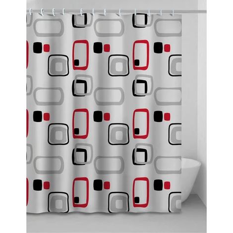 Tenda de ducha multicolor en PEVA 180 x 200 cm con ganchos