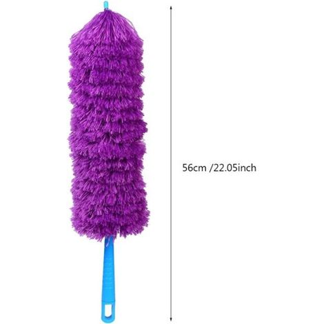 Plumeau - Microfibre Douce - Tête Flexible - Pour Voiture Et Meubles - 56 Cm - Violet - 1 Pièce (1/5)
