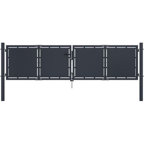 vidaXL Gartentor Stahl 300×100 cm Anthrazit