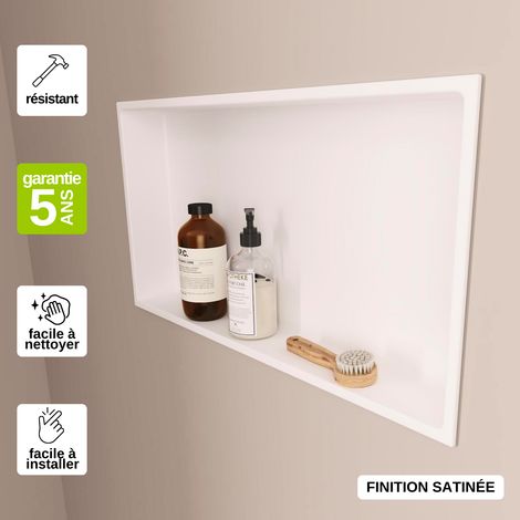Niche de douche 30x60cm – Rangement mural en ABS – Résistant à l'humidité – Installation simple – Finition satinée (1/5)