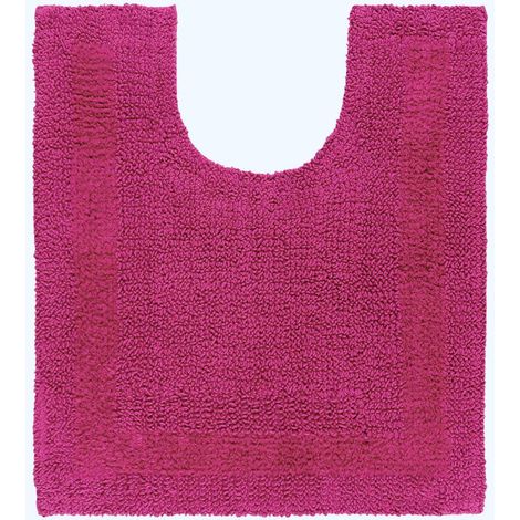 HOMESCAPES Tapis contour WC en coton, 50 x 55 cm – Framboise