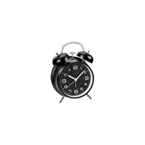 Réveil sonore pour les gros dormeurs sans tic-tac - Réveil de table à double cloche avec veilleuse - Réveil rétro - Réveil analogique silencieux - Fonctionnement à piles - Pour les gros (1/5)