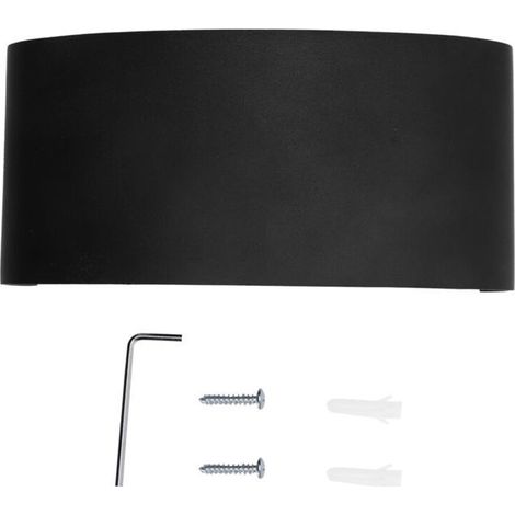 Applique murale LED 6 W, boîtier en aluminium noir, lumière chaude, éclairage vers le haut/vers le bas, applique décorative, AC85265V (1/4)