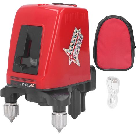 Niveau Laser Rouge Infrarouge Mini 2 Lignes FC-435AR, Projecteur Haute Intensité, Mise à Niveau Automatique pour Peinture DIY, Pose et Travaux Intérieurs Légers (Piles Non Incluses). (1/5)