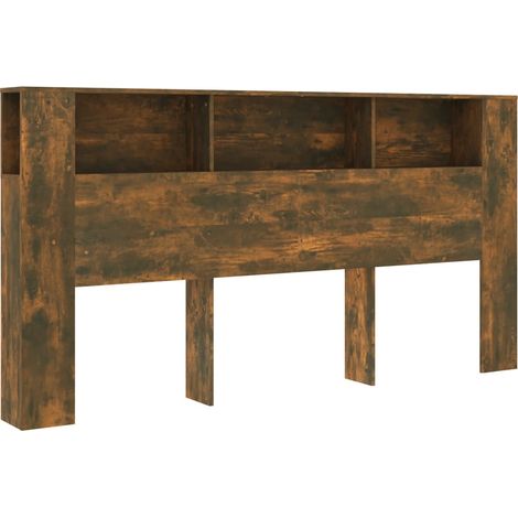 Testiera con accessorio letto contenitore ripiano comodino 200 x 18,5 x 104,5 cm MDF marrone TDL0200072