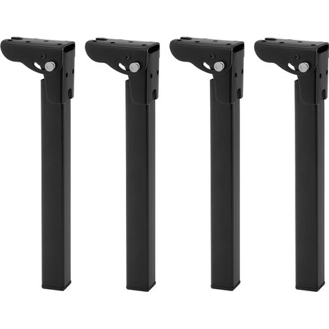 Lot de 4 pieds de table pliables robustes – Pieds en métal avec vis pour meubles, table basse, table d'ordinateur portable – Mini bureau portable – Pieds en épingle à cheveux – 25 cm (1/5)